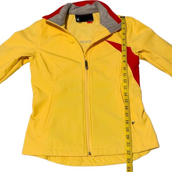 SPYDER Jacket S Athletic Running Jogging Yellow Reddish/Pink Zip FLAWS READ - Picture 4 of 12
